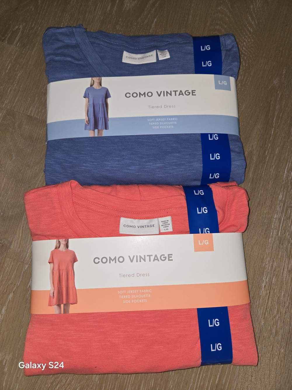Como Vintage Short Sleeve Tiered Cotton Dress With pockets Lot Womens L Nee